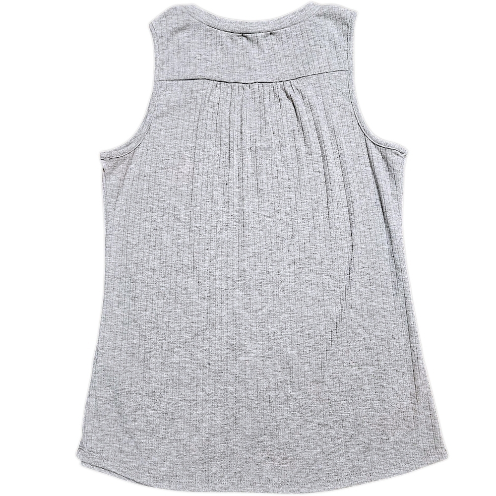 P.S. Kate Women's Gray Ribbed Tank Top Medium | Minimalist Normcore Basic Casual - Picture 3 of 9